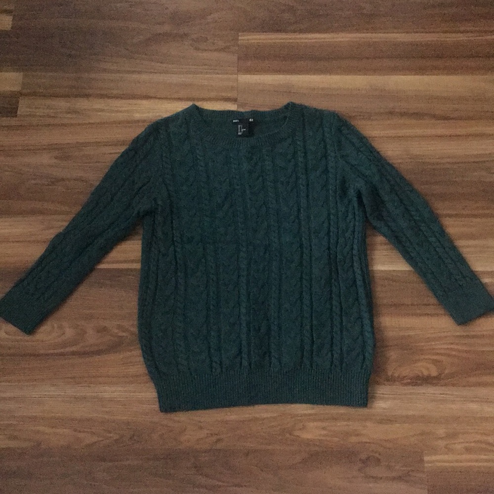 H&M Dark Green Cable-Knit Sweater